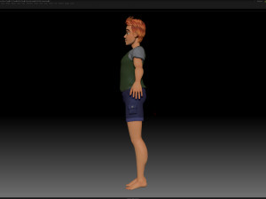 zbrush stylized character boy base mesh - blue boy style 2 3D 模型