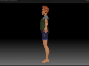 zbrush stylized character boy base mesh - blue boy style 2 3D Model
