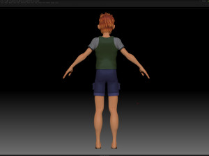 zbrush stylized character boy base mesh - blue boy style 2 3D 模型