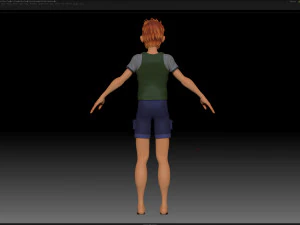 zbrush stylized character boy base mesh - blue boy style 2 3D Model