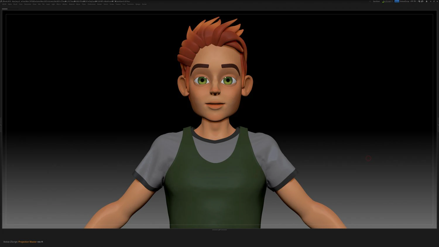 zbrush stylized character boy base mesh - blue boy style 2 3D Model .c4d .max .obj .3ds .fbx .stl .blend 