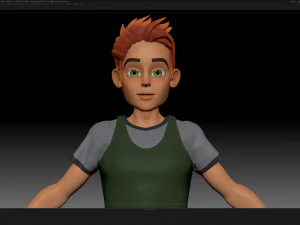 zbrush stylized character boy base mesh - blue boy style 2 3D Model