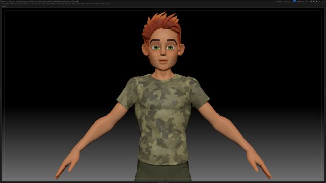 zbrush stylized character boy base mesh - blue boy style 3 Modelo 3D .c4d .max .obj .3ds .fbx .stl .blend 