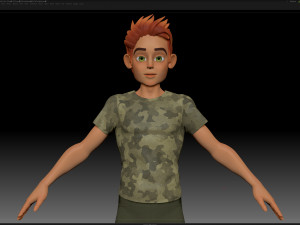 zbrush stylized character boy base mesh - blue boy style 3 3Dモデル