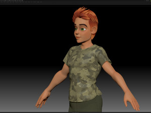 zbrush stylized character boy base mesh - blue boy style 3 Modelo 3D
