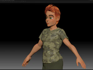zbrush stylized character boy base mesh - blue boy style 3 3D Model