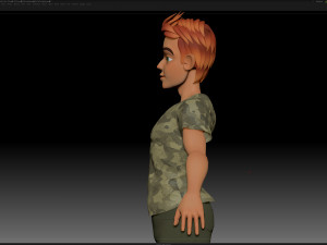 zbrush stylized character boy base mesh - blue boy style 3 Modelo 3D