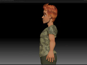 zbrush stylized character boy base mesh - blue boy style 3 3D Model