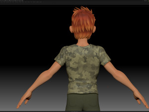 zbrush stylized character boy base mesh - blue boy style 3 Modelo 3D
