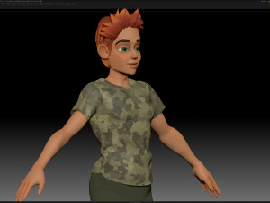 zbrush stylized character boy base mesh - blue boy style 3 Modelo 3D