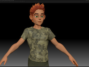 zbrush stylized character boy base mesh - blue boy style 3 Modelo 3D