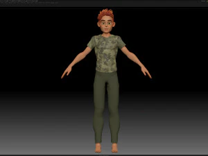 zbrush stylized character boy base mesh - blue boy style 3 3D Model
