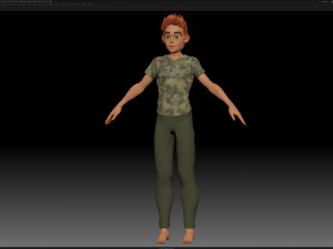 zbrush stylized character boy base mesh - blue boy style 3 Modelo 3D