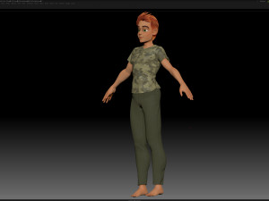 zbrush stylized character boy base mesh - blue boy style 3 Modelo 3D