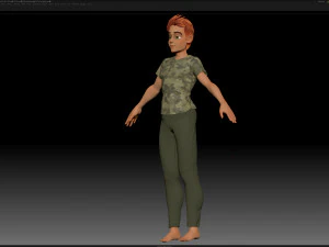 zbrush stylized character boy base mesh - blue boy style 3 3D Model