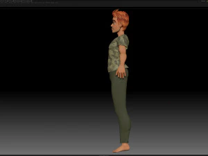 zbrush stylized character boy base mesh - blue boy style 3 3D Model
