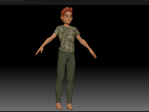 zbrush stylized character boy base mesh - blue boy style 3 Modelo 3D