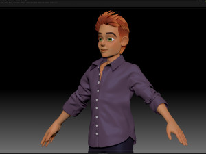 zbrush stylized character boy base mesh - blue boy style 4 Model 3D