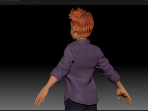 zbrush stylized character boy base mesh - blue boy style 4 Model 3D