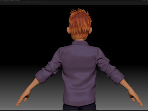 zbrush stylized character boy base mesh - blue boy style 4 Model 3D