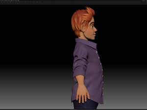 zbrush stylized character boy base mesh - blue boy style 4 Model 3D