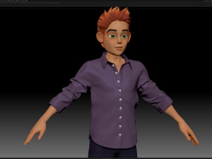 zbrush stylized character boy base mesh - blue boy style 4 Model 3D