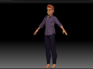 zbrush stylized character boy base mesh - blue boy style 4 Model 3D