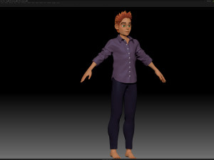 zbrush stylized character boy base mesh - blue boy style 4 Model 3D