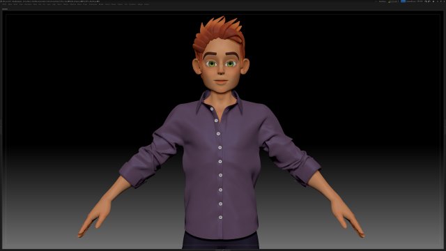 zbrush stylized character boy base mesh - blue boy style 4 Model 3D .c4d .max .obj .3ds .fbx .stl .blend 