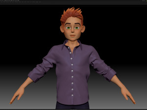 zbrush stylized character boy base mesh - blue boy style 4 3D 模型