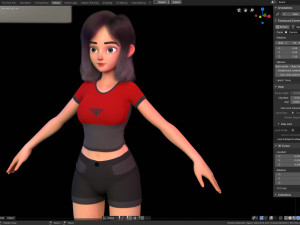 stylized girl character modeling for blender cycles and eevee - amy girl style 1 Modelo 3D