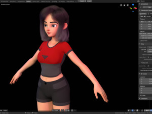 stylized girl character modeling for blender cycles and eevee - amy girl style 1 Modelo 3D