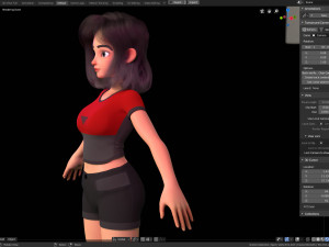 stylized girl character modeling for blender cycles and eevee - amy girl style 1 Modelo 3D