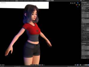 stylized girl character modeling for blender cycles and eevee - amy girl style 1 Modelo 3D