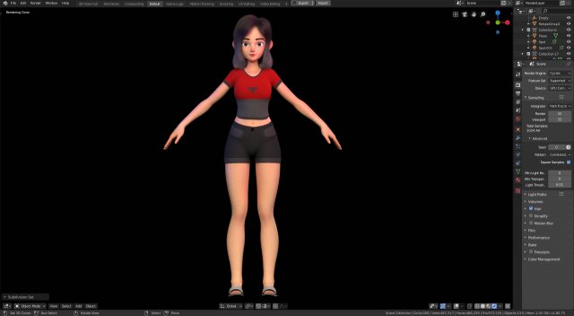 Sculpting Stylized Female Character In Blender - Sculpting Process  Timelapse 