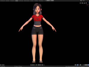 stylized girl character modeling for blender cycles and eevee - amy girl style 1 Modelo 3D