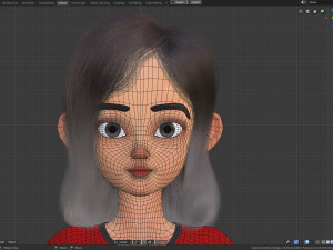 stylized girl character modeling for blender cycles and eevee - amy girl style 1 Modelo 3D