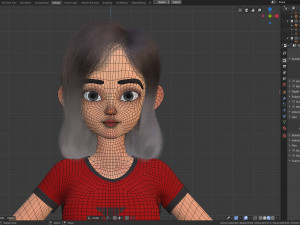stylized girl character modeling for blender cycles and eevee - amy girl style 1 Modelo 3D