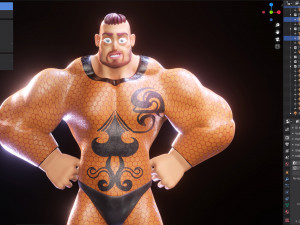 rigged - stylized character man - hecxa - blender cycles and eevee Modèle 3D