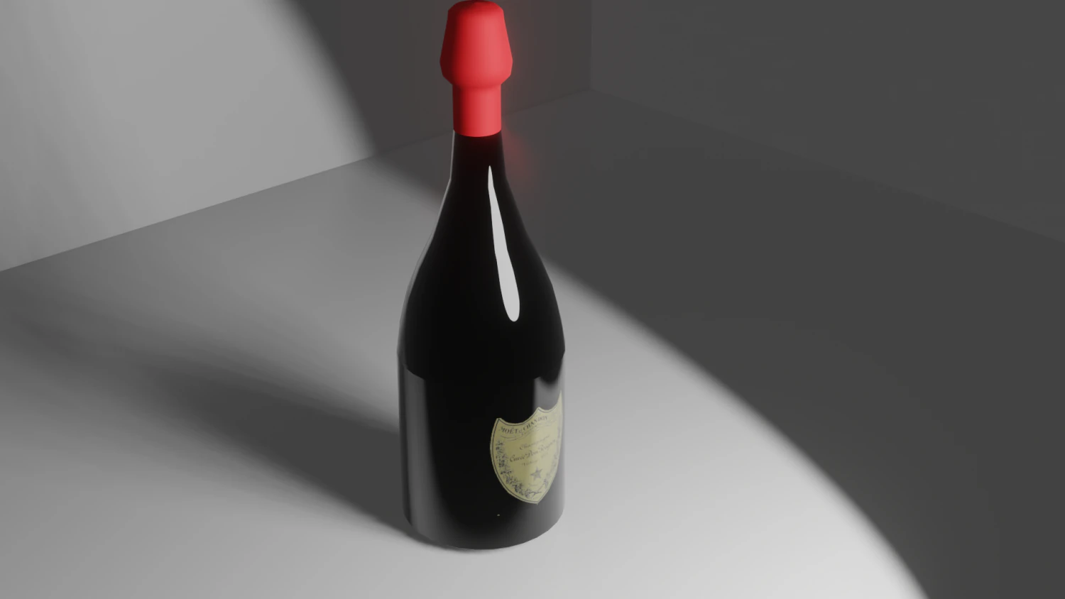 bottle dom perignon 3D Model .c4d .max .obj .3ds .fbx .stl .blend