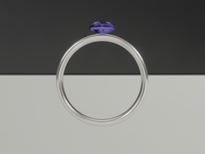 ring with brilliant and ruby 3Dモデル