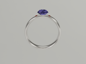 ring with brilliant and ruby Modèle 3D