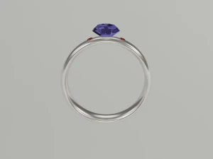 ring with brilliant and ruby 3D Model