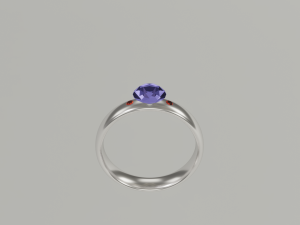 ring with brilliant and ruby Modèle 3D