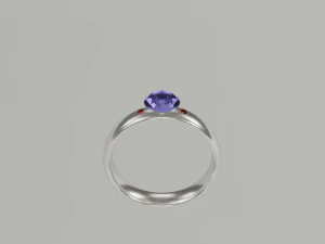 ring with brilliant and ruby 3D Model