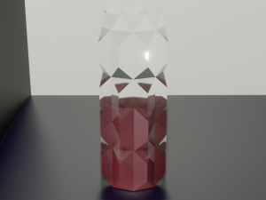 glass with a red wine 3D 모델