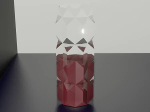 रेड वाइन के साथ ग्लास 3D मॉडल