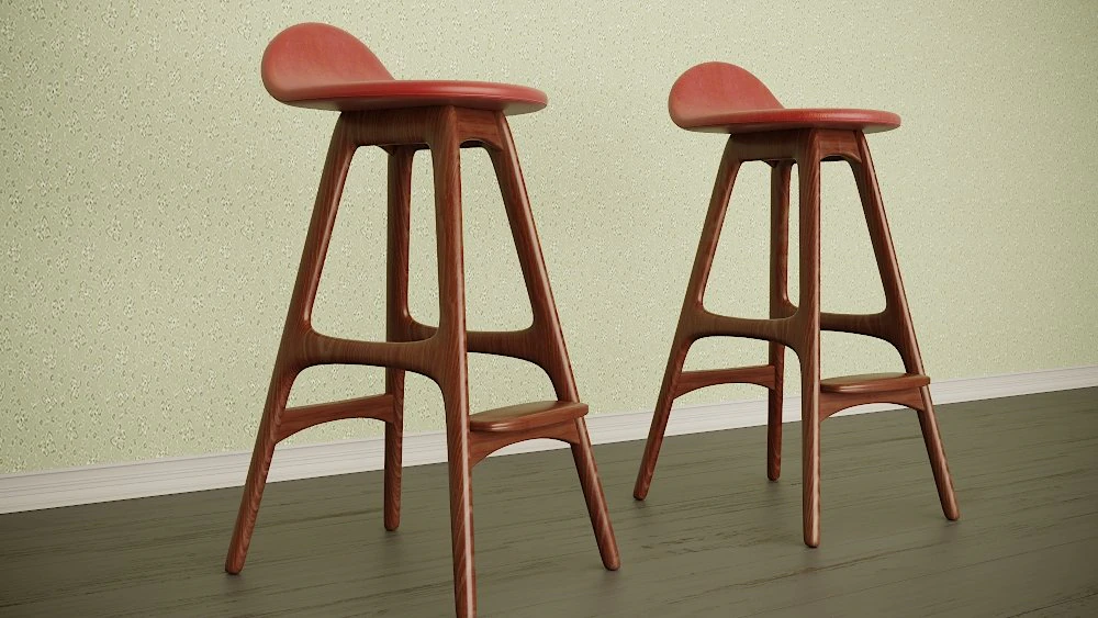 od61 barstools by erik buch 3D Model .c4d .max .obj .3ds .fbx .stl .blend 