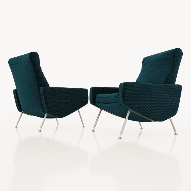 armchairs troika pierre guariche airborne 1950 Modelo 3D .c4d .max .obj .3ds .fbx .stl .blend 