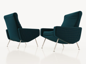 armchairs troika pierre guariche airborne 1950 3D Model